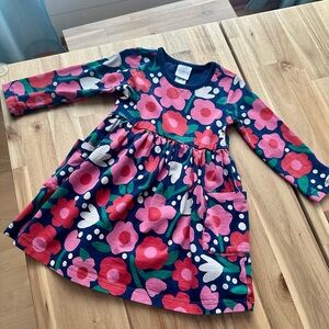 Hanna Andersson Long Sleeve Print Pocket Dress - size 3T